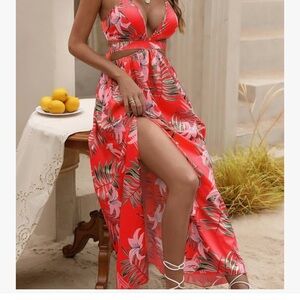 Tropical Red Kids Dress